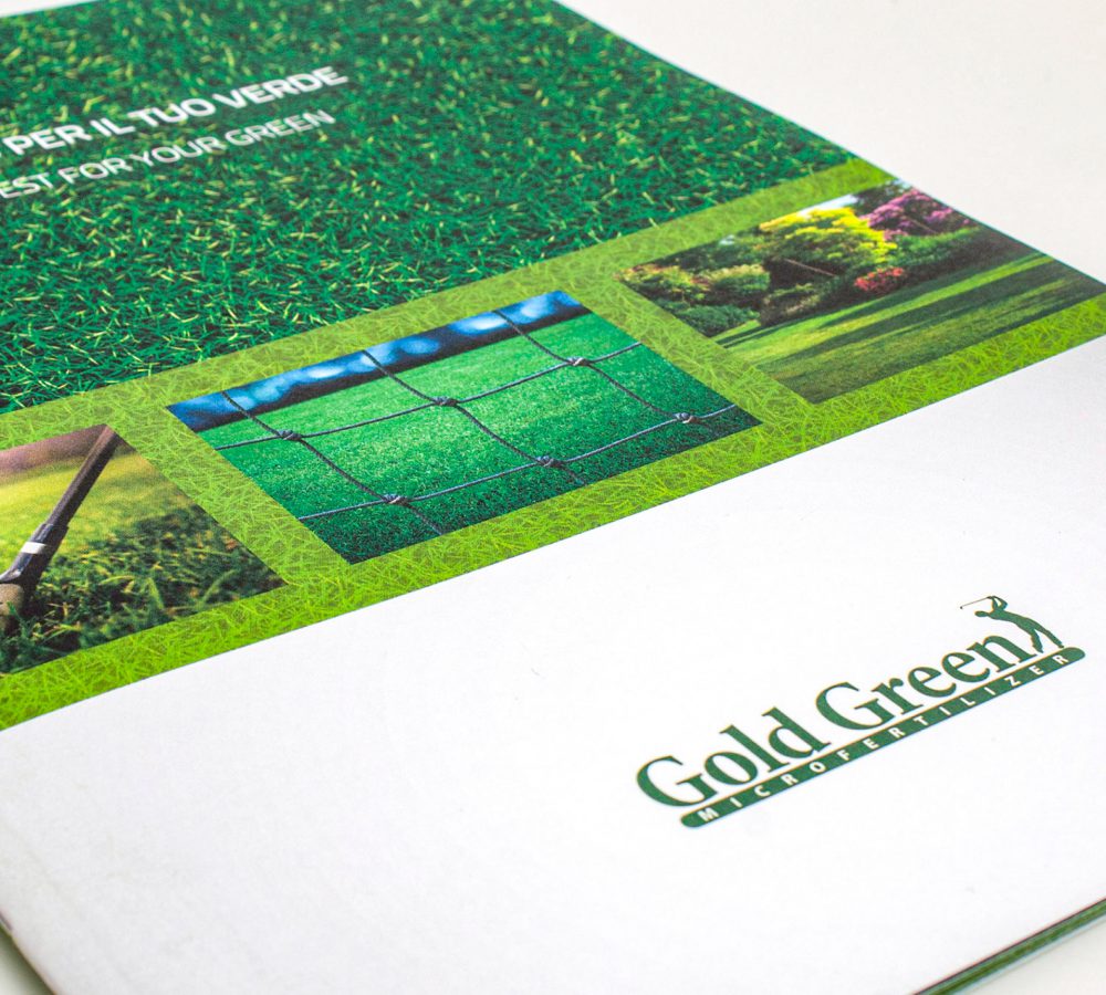 Catalogo realizzato per i prodotti per il prato di Gold Green