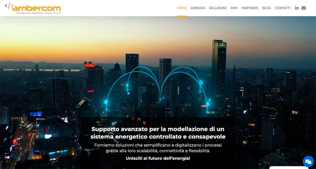 Screenshot della home del sito ambercom.it